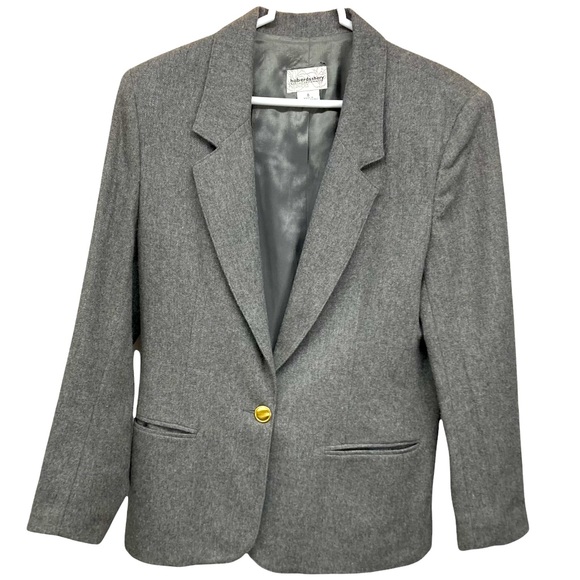 Haberdashery by Leslie Fay grey Wool blend Blazer 8 Missy - Picture 1 of 8